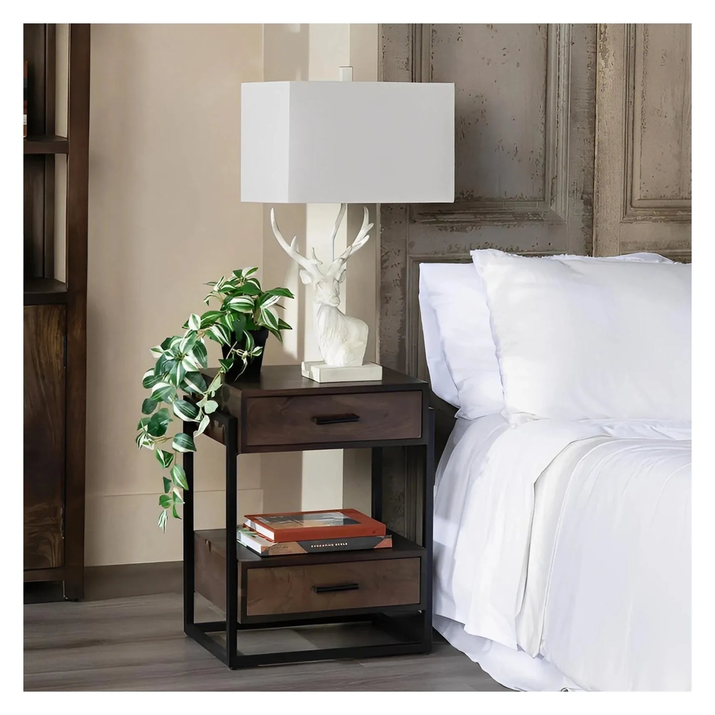 White Buck Table Lamps (2-Pack), Rustic