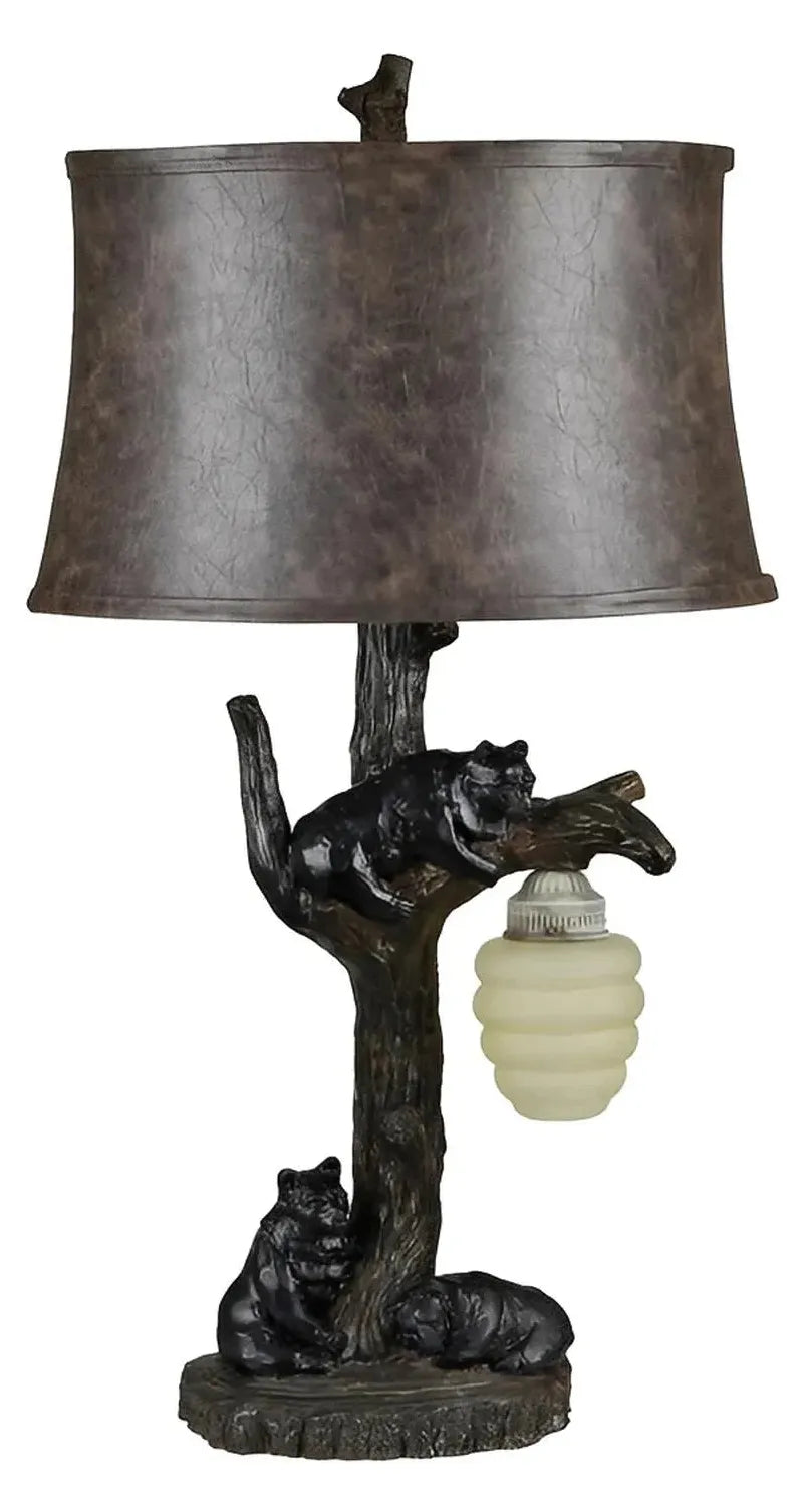 Pleione Bear Cubs Table Lamps (2-Pack), Brown, Rustic