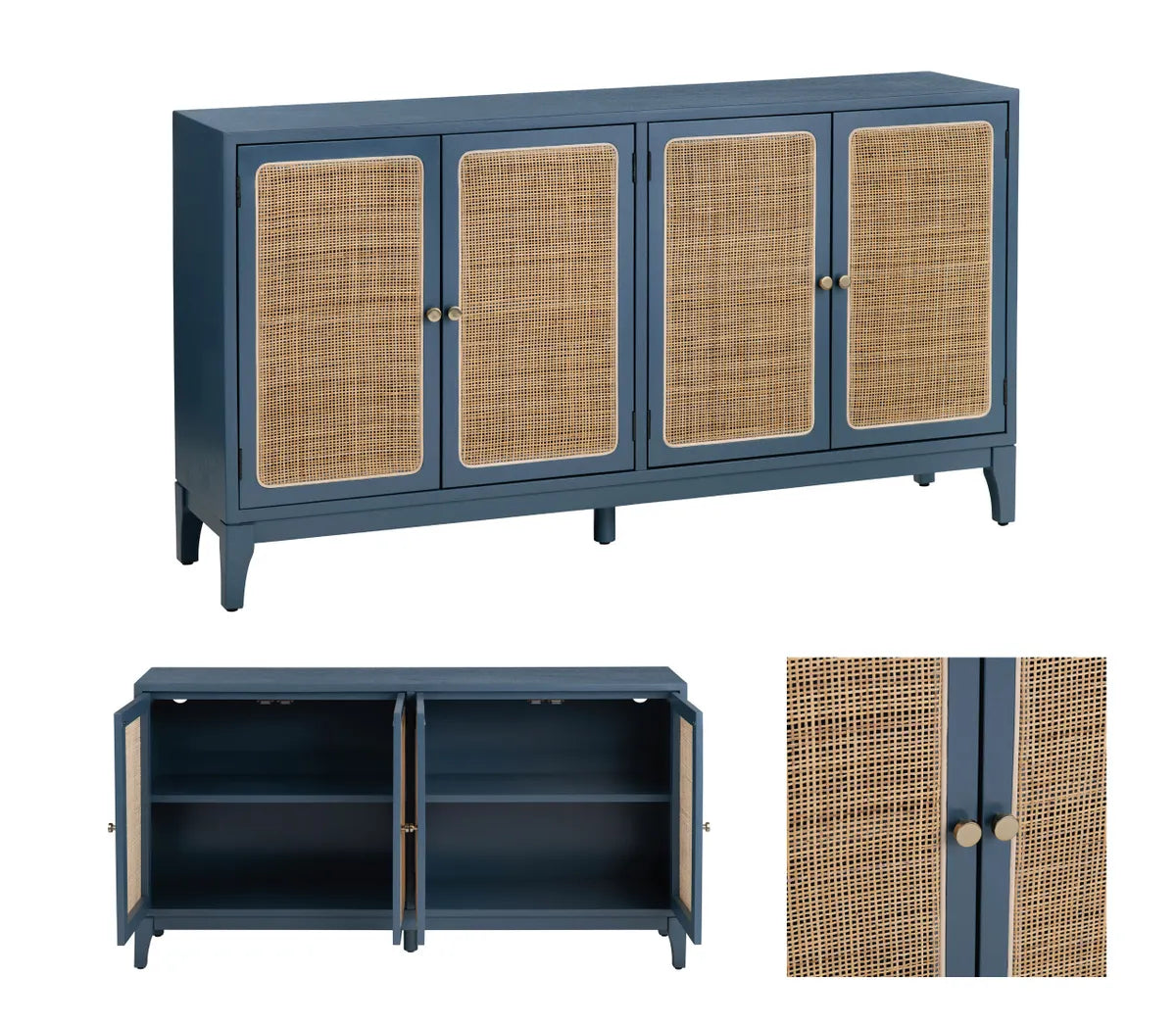 Ashcroft Four-Door Sideboard - Blue - Coastal