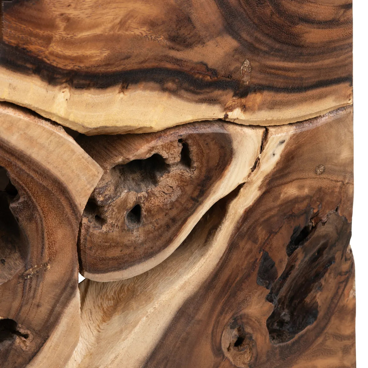 Ashcroft Organic Root Cube End Table – Natural Teak (Set of 2)