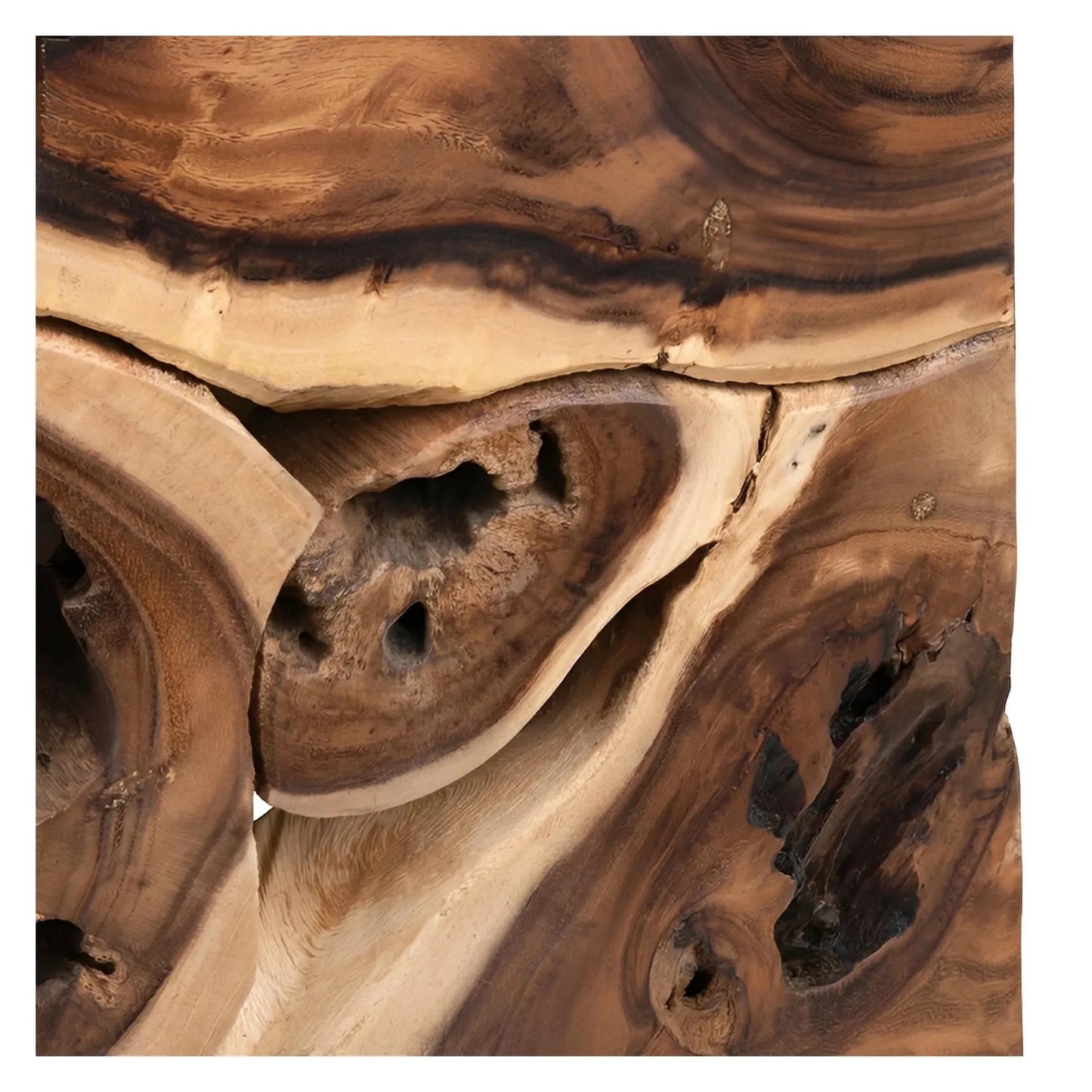 Ashcroft Organic Root Cube End Table – Natural Teak (Set of 2)