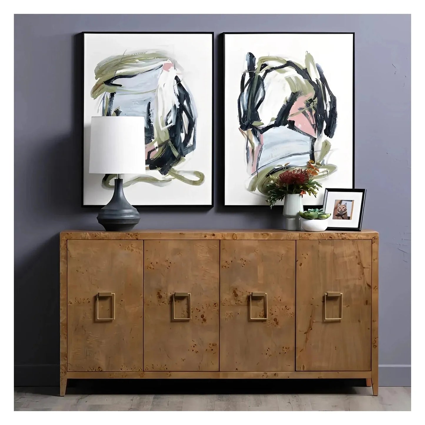 Briarhill Mappa Burl Sideboard - Brown - Transitional
