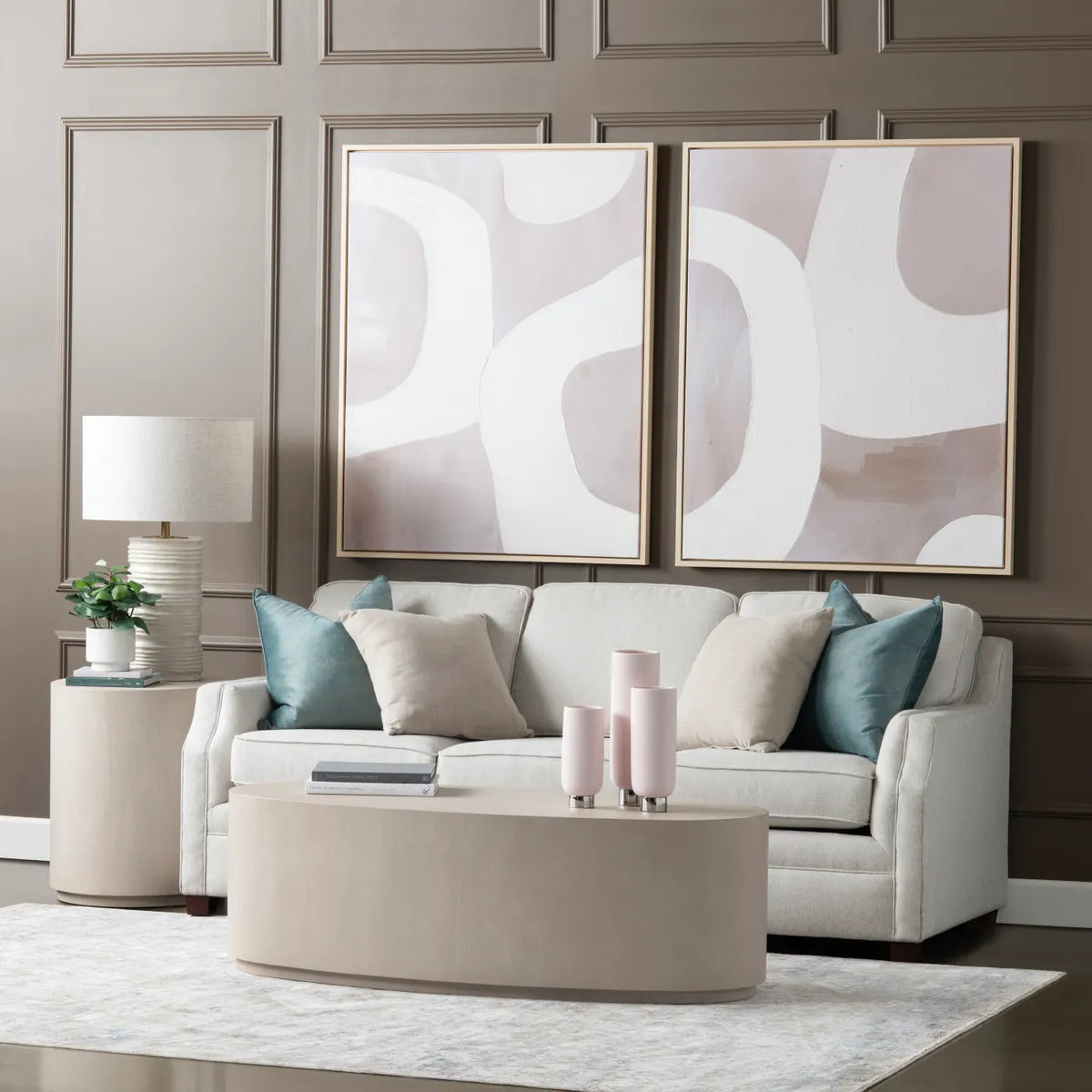 Ashbury Oval Plinth Cocktail or Coffee Table