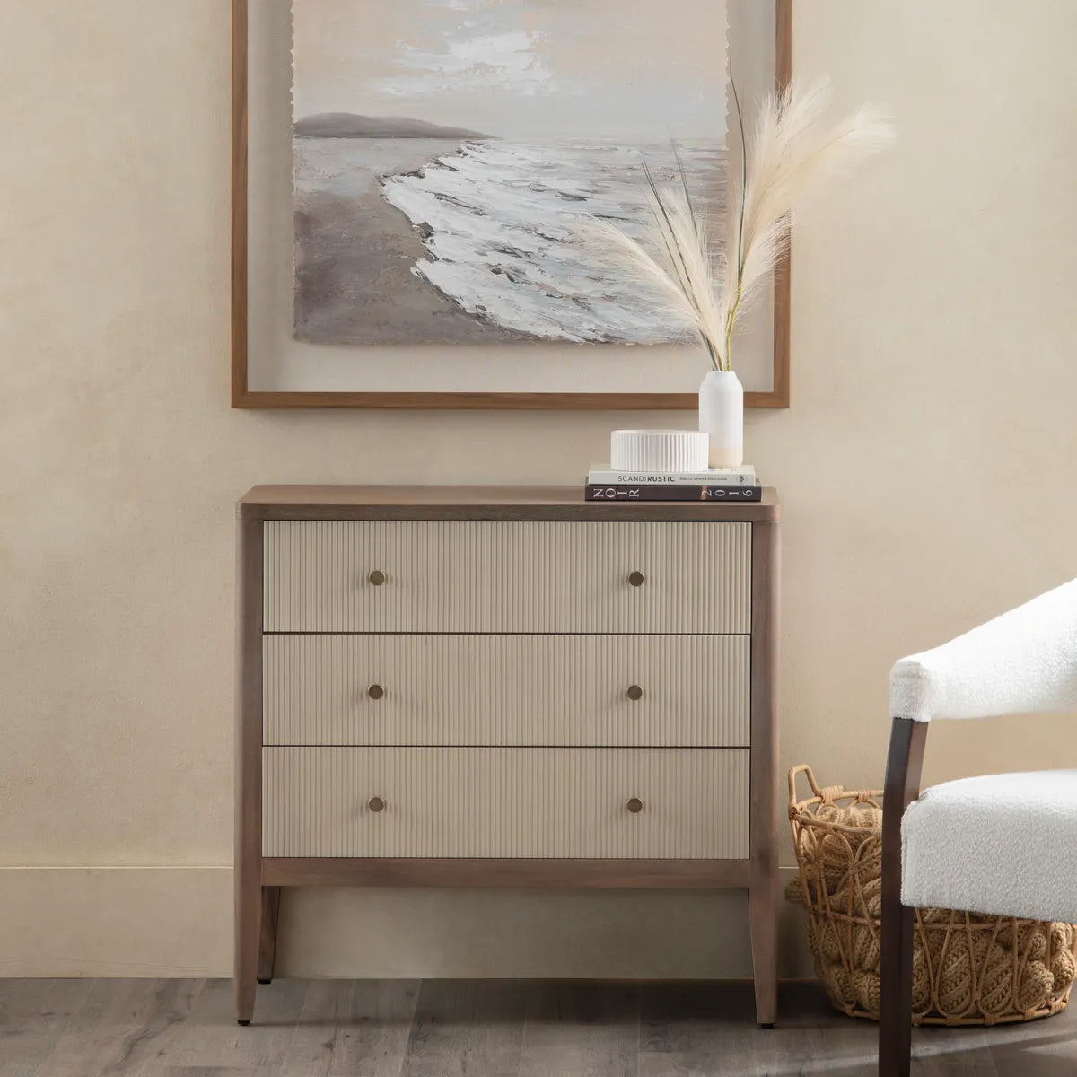 Stockbridge Brown Nightstands (2-Pack), Veneer, Wood, Transitional, tapered legs, solid wood craftsmanship