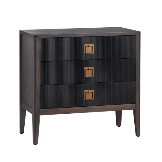 Robilio Black Nightstands (2-Pack), Veneer, Wood, Transitional, tapered legs, solid wood craftsmanship