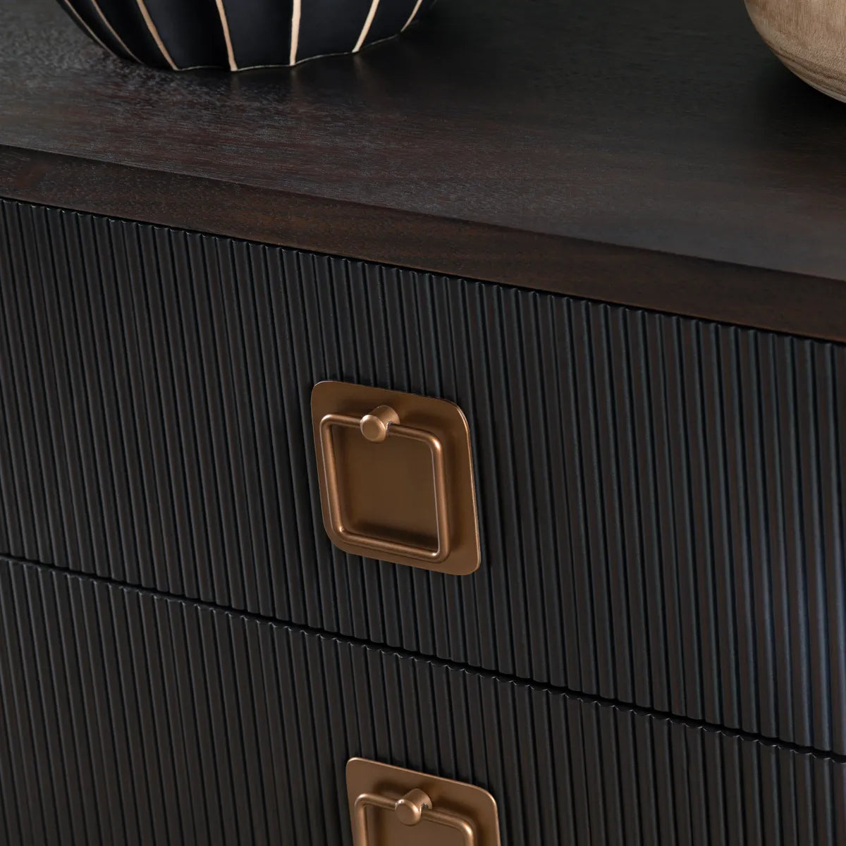 Robilio Black Nightstands (2-Pack), Veneer, Wood, Transitional, tapered legs, solid wood craftsmanship
