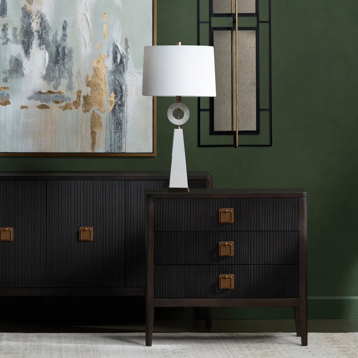 Robilio Black Nightstands (2-Pack), Veneer, Wood, Transitional, tapered legs, solid wood craftsmanship