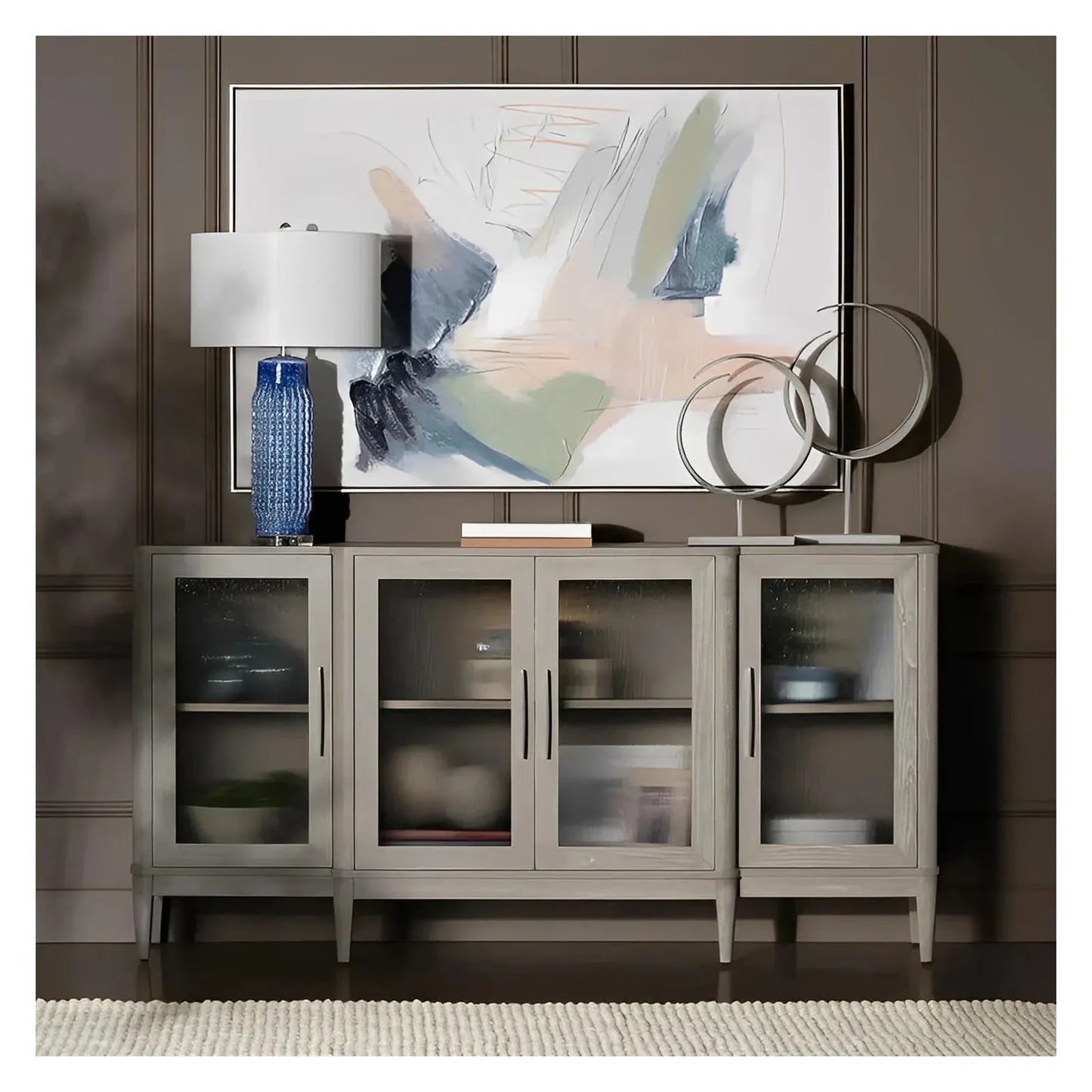 Marston Four-door Sideboard, Buffet, or Credenza | 76 x 17 x 38.75 (in)