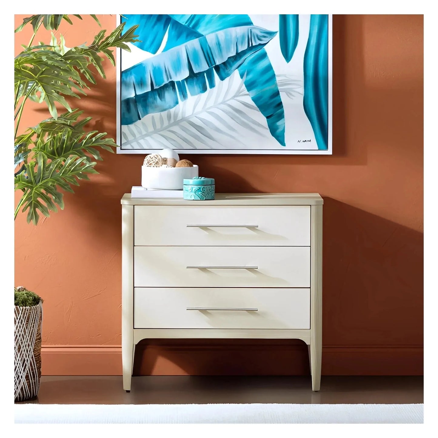 Litchfield White Nightstands (2-Pack), Wood, Transitional, tapered legs, solid wood craftsmanship