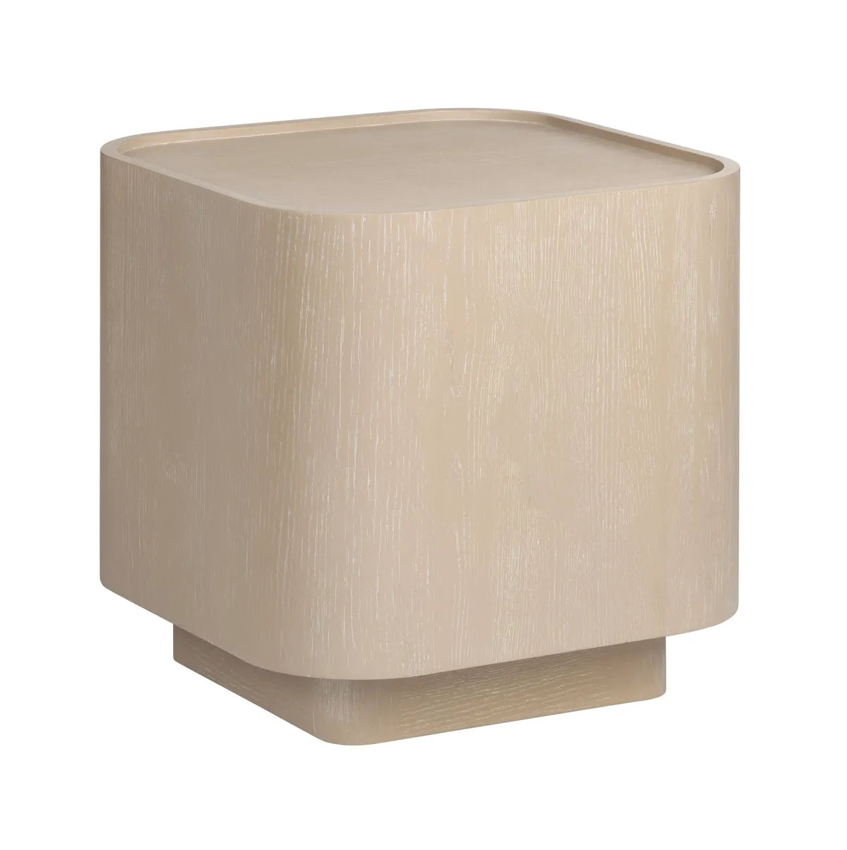Langley Square Curved Edge End Table – Plinth Base (Set of 2)
