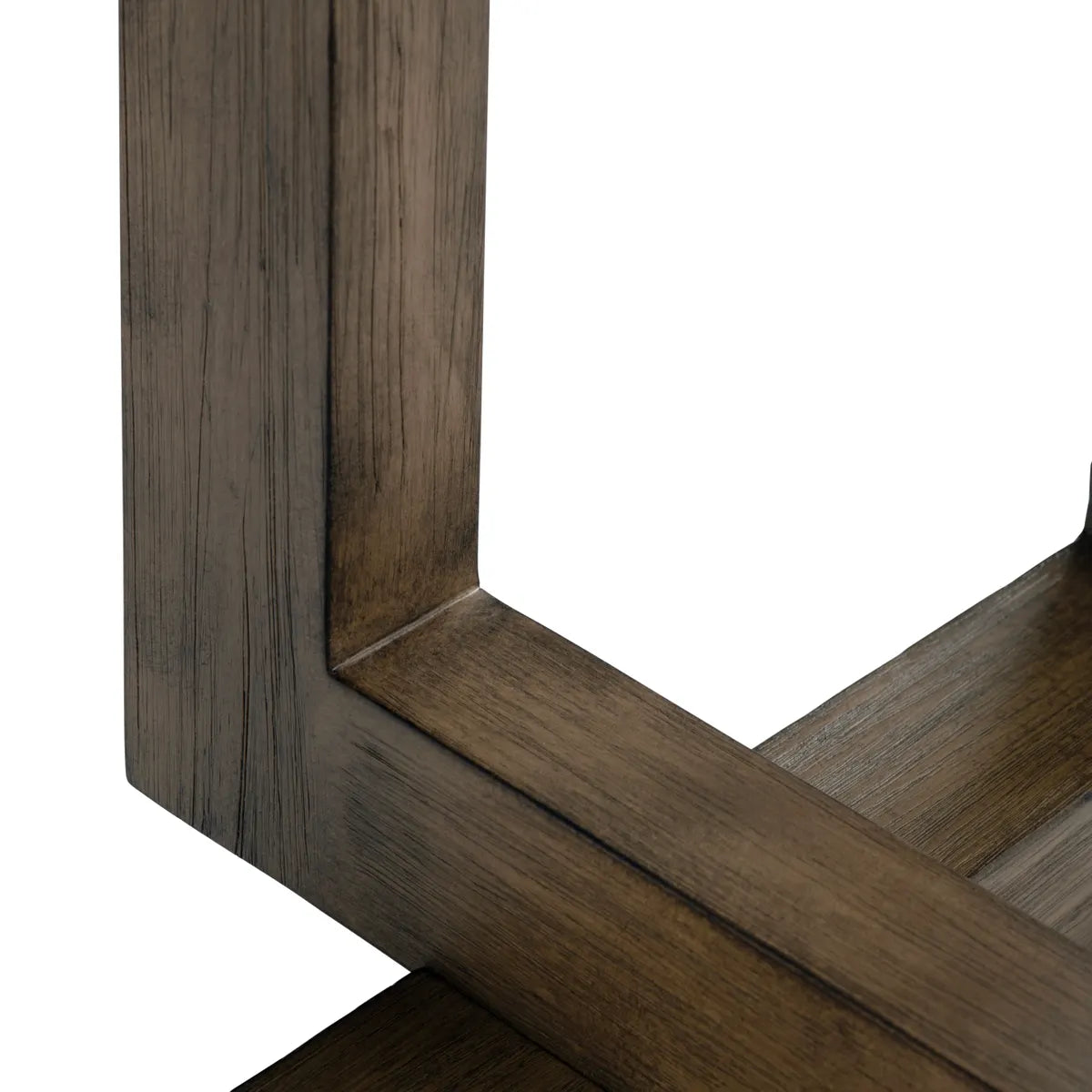 Radcliffe Square Cross-Base End Table – Dark Wood Finish (Set of 2)