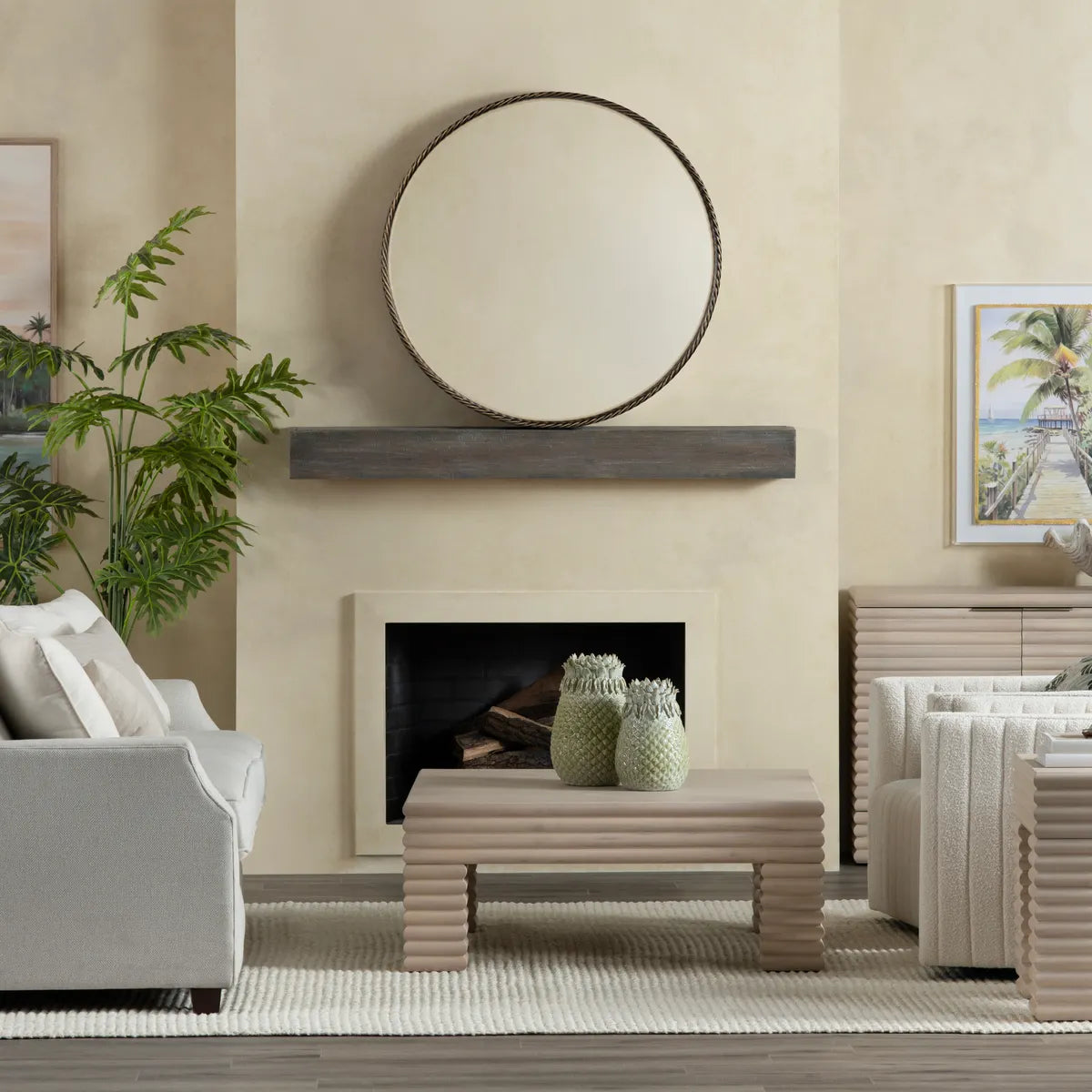 Wellington Ribbed Leg Square Cocktail or Coffee Table