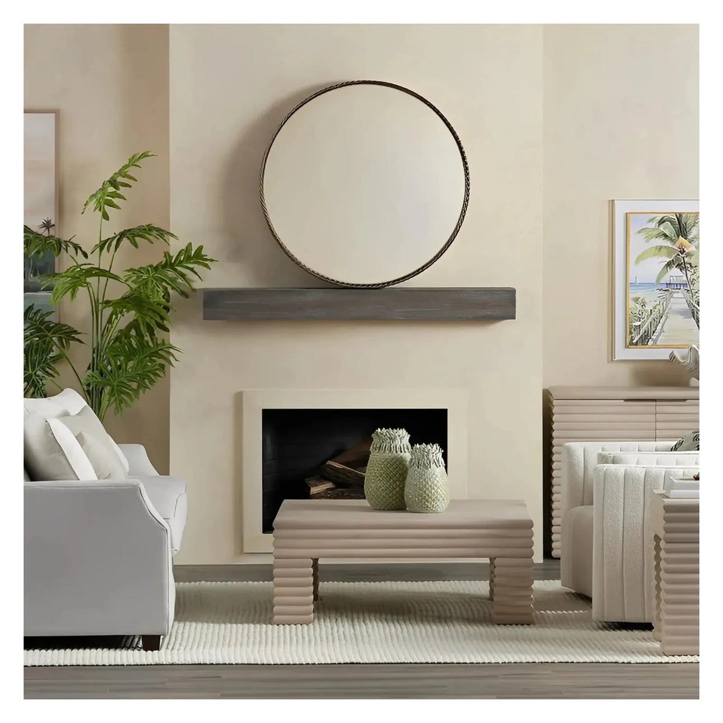 Wellington Ribbed Leg Square Cocktail or Coffee Table