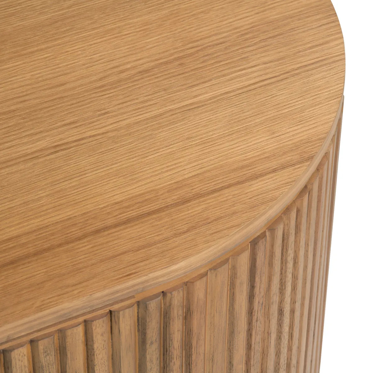 Covington Oval Slatted Drum Cocktail or Coffee Table