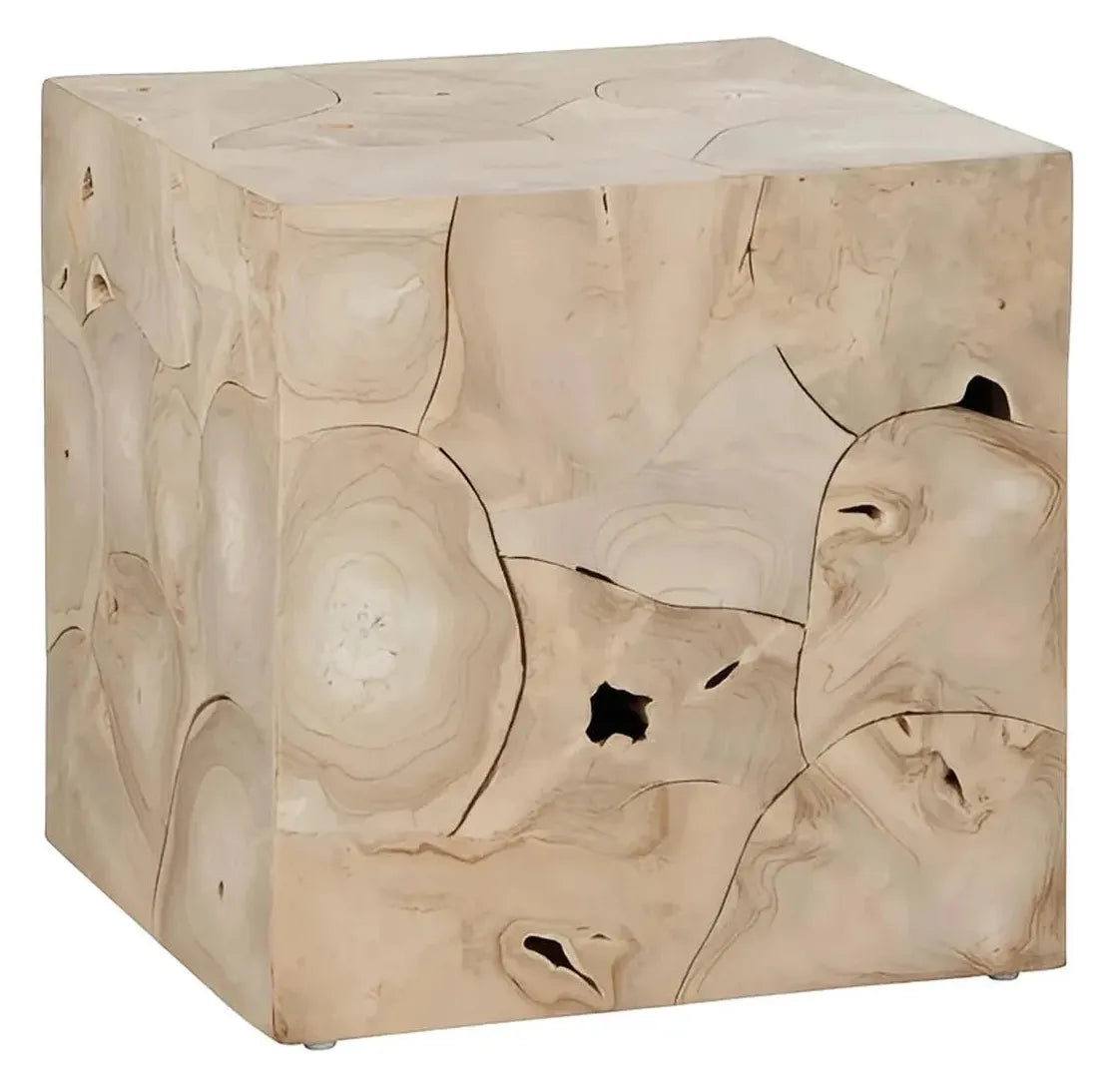Whitmore Root-Inspired Cube End Table – Light Natural (Set of 2)