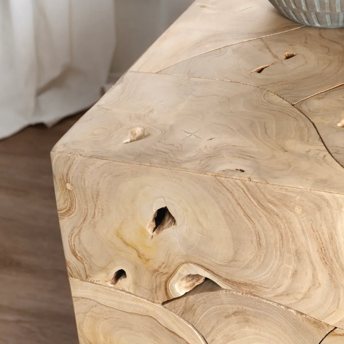 Whitmore Root-Inspired Cube End Table – Light Natural (Set of 2)