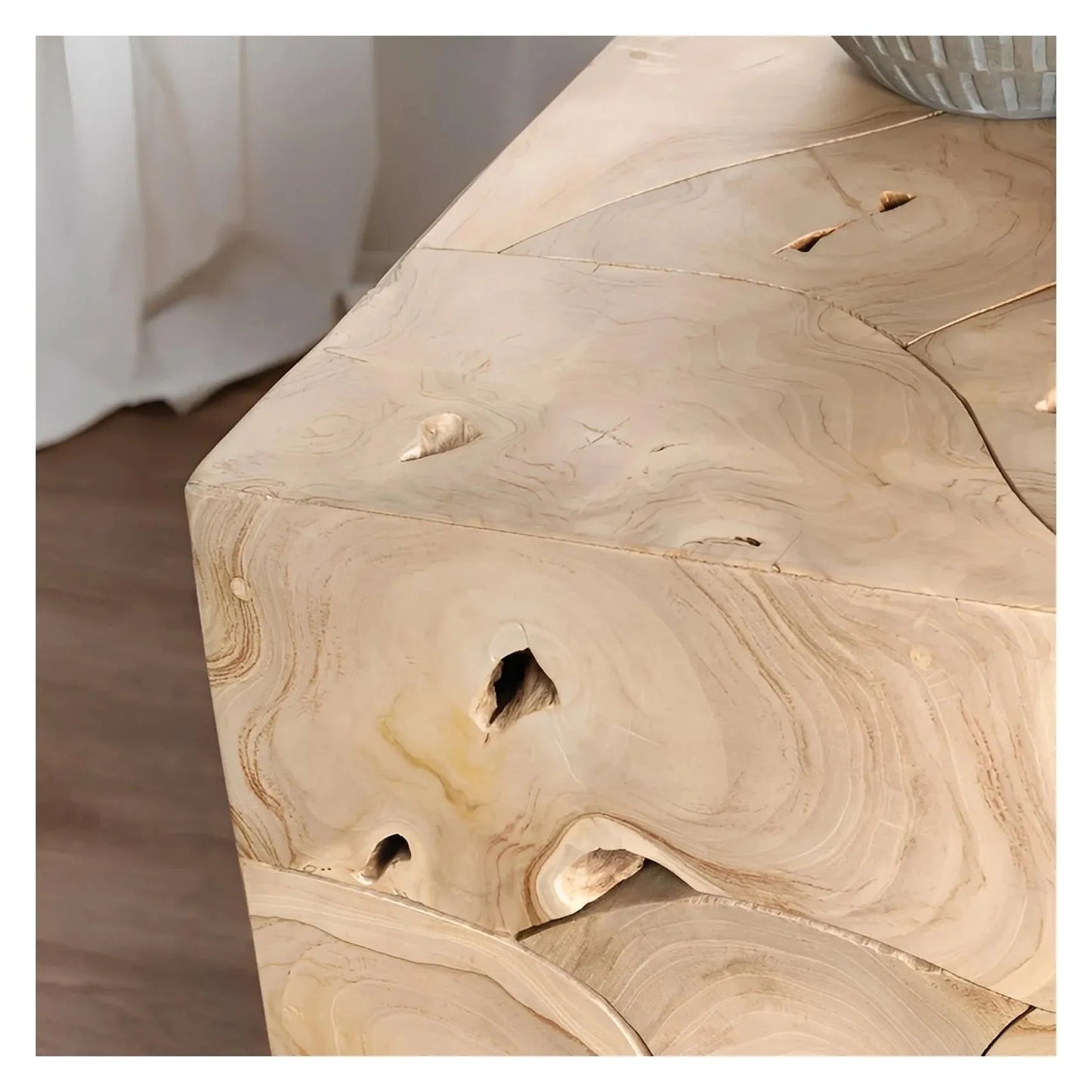 Whitmore Root-Inspired Cube End Table – Light Natural (Set of 2)