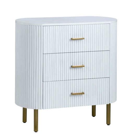 Camden Painted White Nightstands (2-Pack) Transitional, tapered legs, felt-lined top drawers