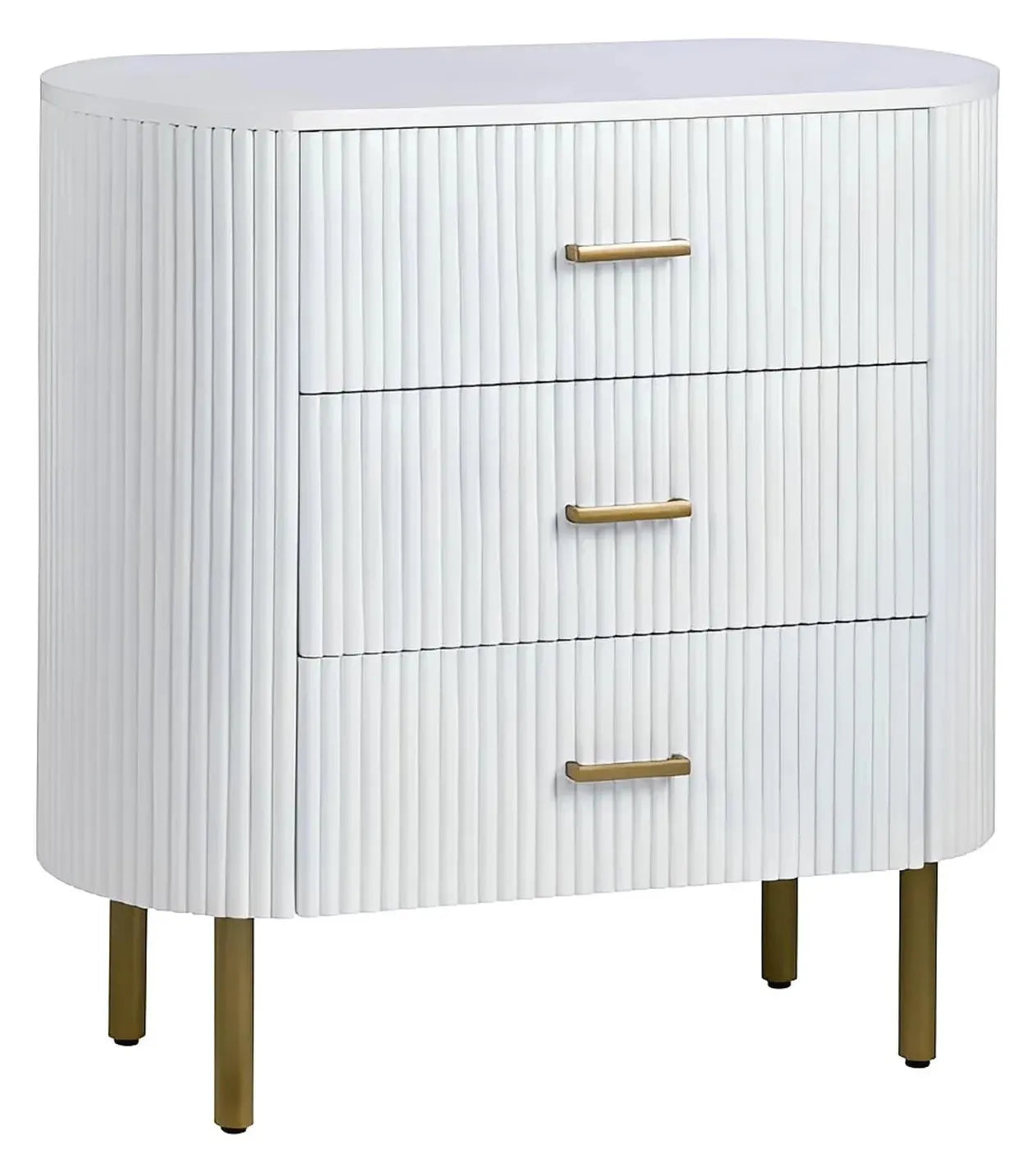 Camden Painted White Nightstands (2-Pack) Transitional, tapered legs, felt-lined top drawers