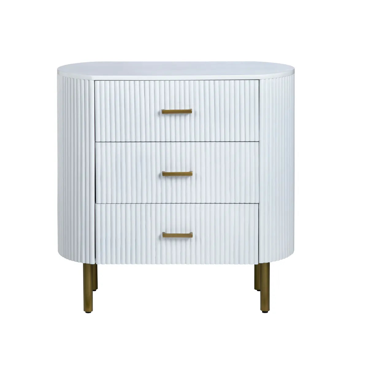 Camden Painted White Nightstands (2-Pack) Transitional, tapered legs, felt-lined top drawers