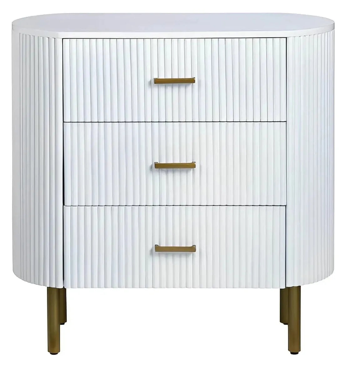 Camden Painted White Nightstands (2-Pack) Transitional, tapered legs, felt-lined top drawers