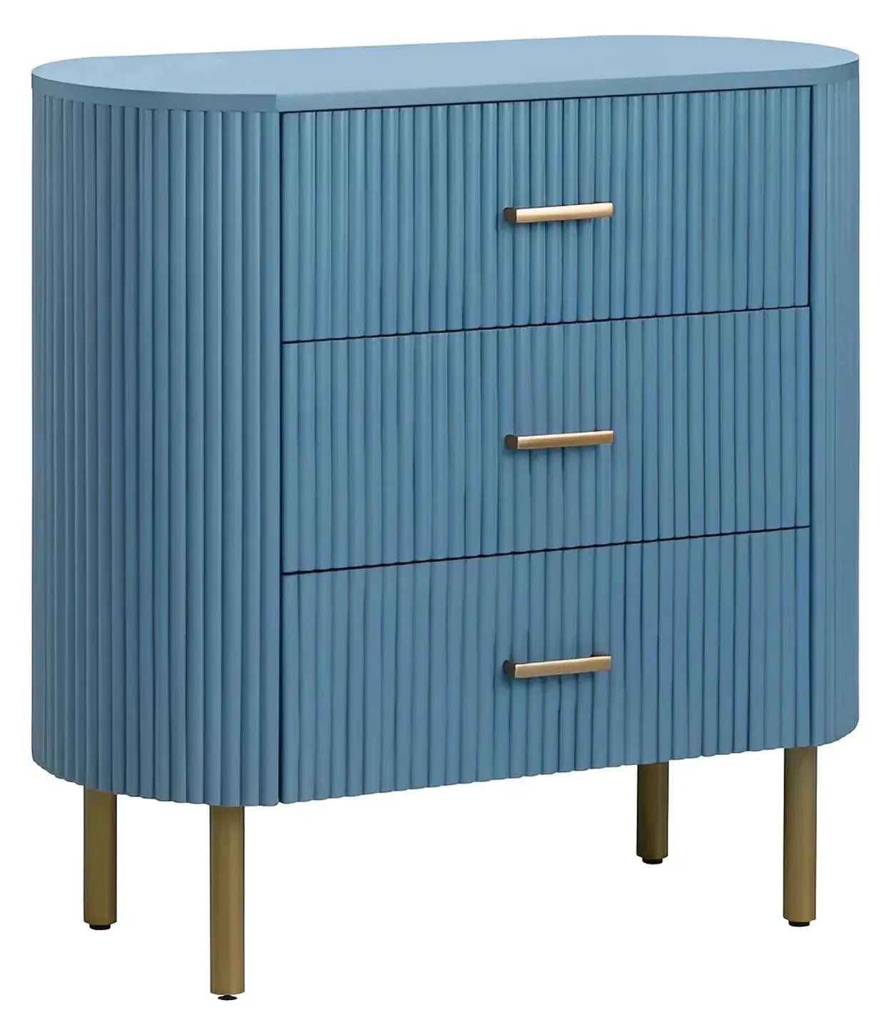Mystic Painted Blue Nightstands (2-Pack) Transitional, tapered legs, felt-lined top drawers