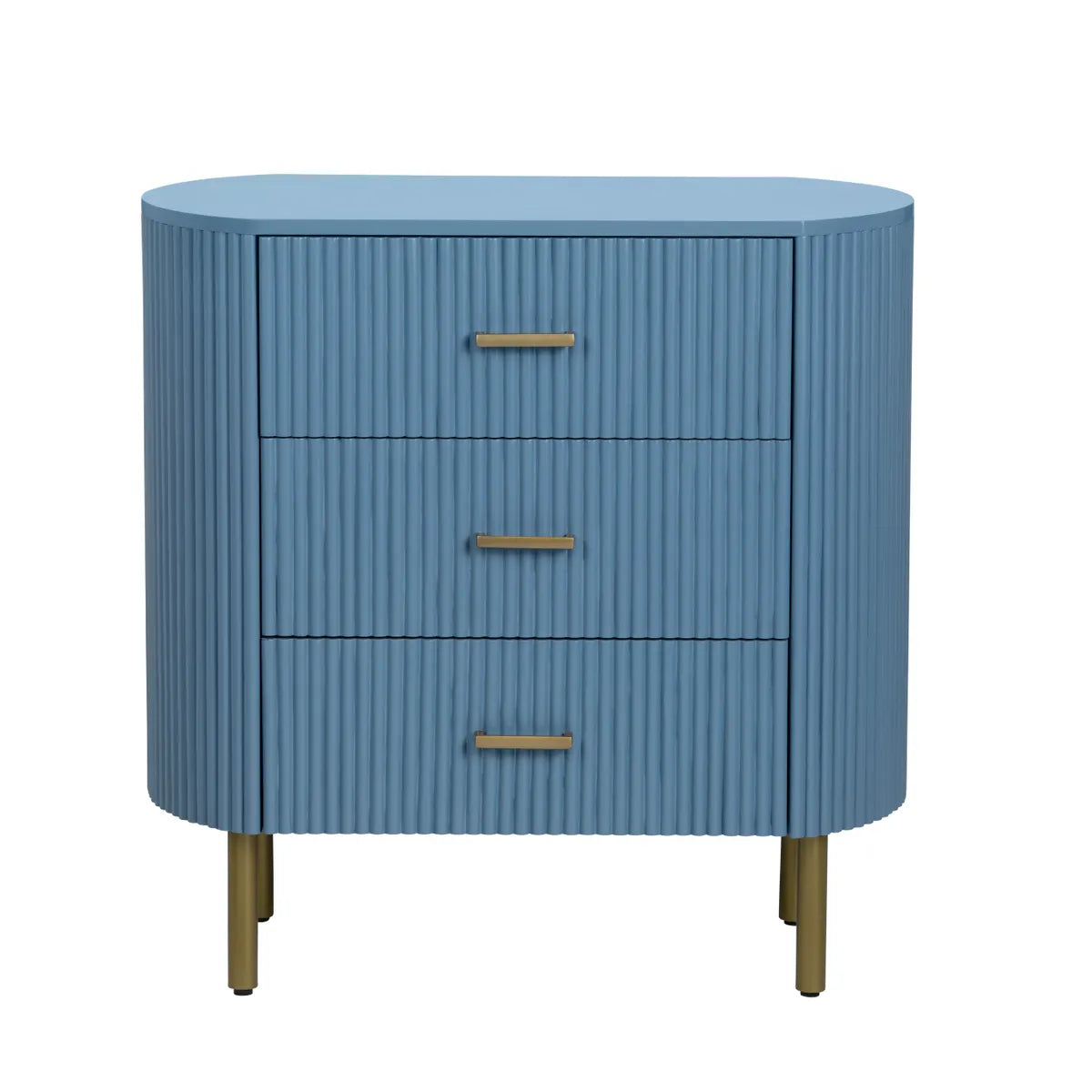 Mystic Painted Blue Nightstands (2-Pack) Transitional, tapered legs, felt-lined top drawers