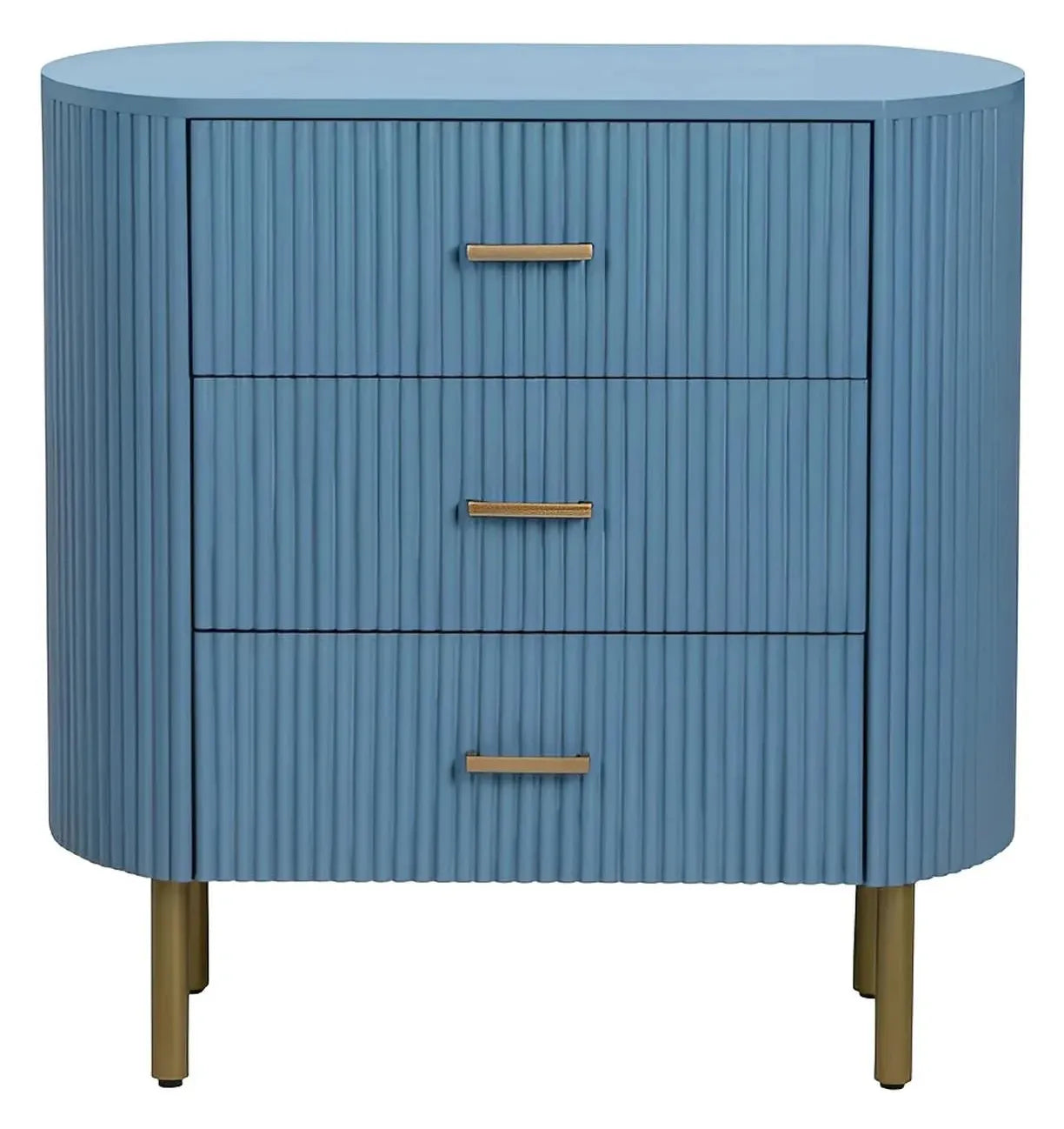 Mystic Painted Blue Nightstands (2-Pack) Transitional, tapered legs, felt-lined top drawers