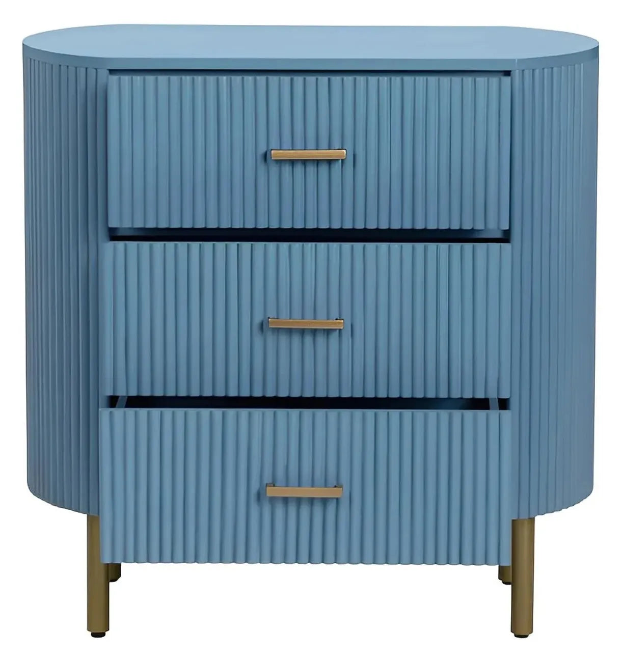 Mystic Painted Blue Nightstands (2-Pack) Transitional, tapered legs, felt-lined top drawers