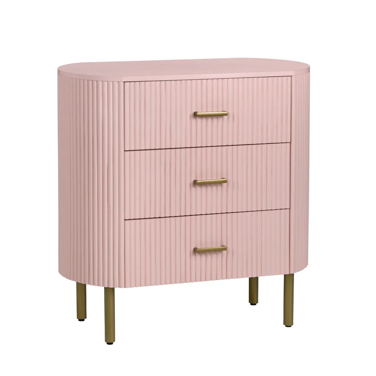 New Paltz Painted Pink Nightstands (2-Pack) Transitional, tapered legs, felt-lined top drawers