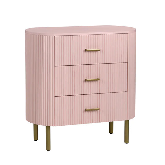 New Paltz Painted Pink Nightstands (2-Pack) Transitional, tapered legs, felt-lined top drawers