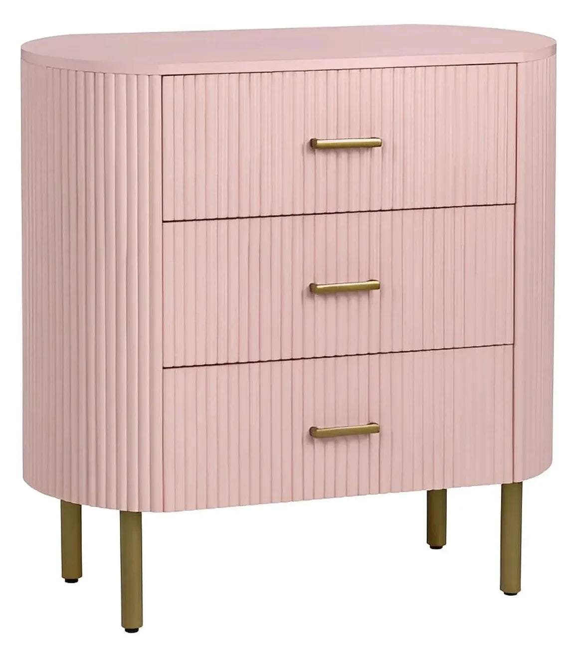 New Paltz Painted Pink Nightstands (2-Pack) Transitional, tapered legs, felt-lined top drawers