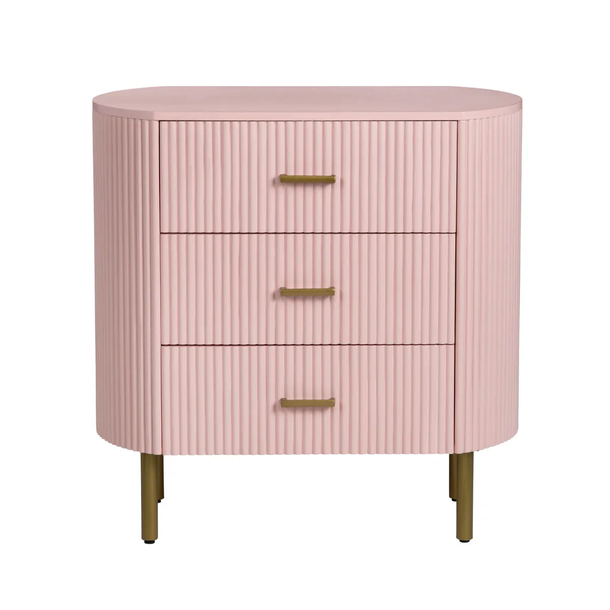 New Paltz Painted Pink Nightstands (2-Pack) Transitional, tapered legs, felt-lined top drawers