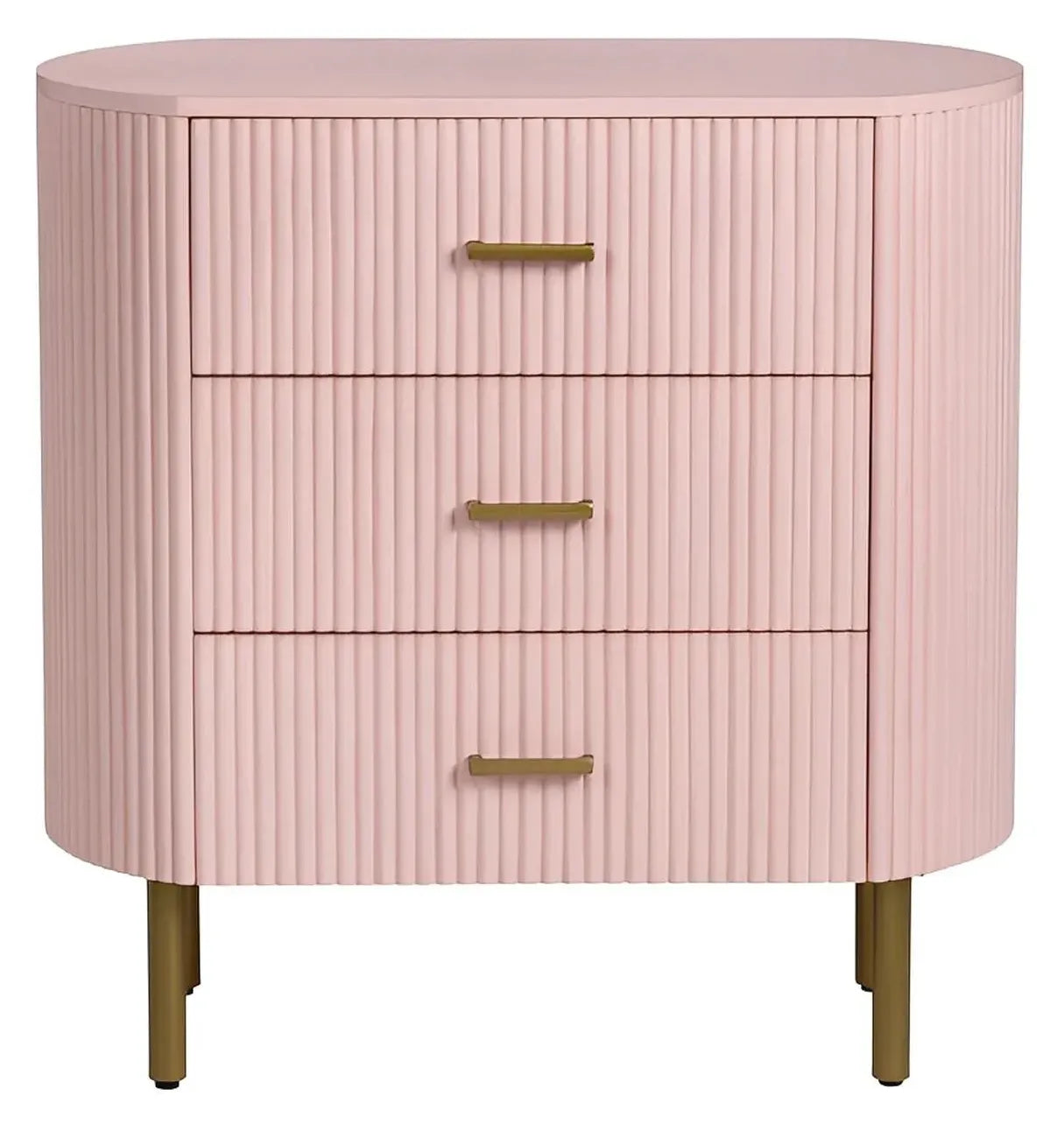 New Paltz Painted Pink Nightstands (2-Pack) Transitional, tapered legs, felt-lined top drawers