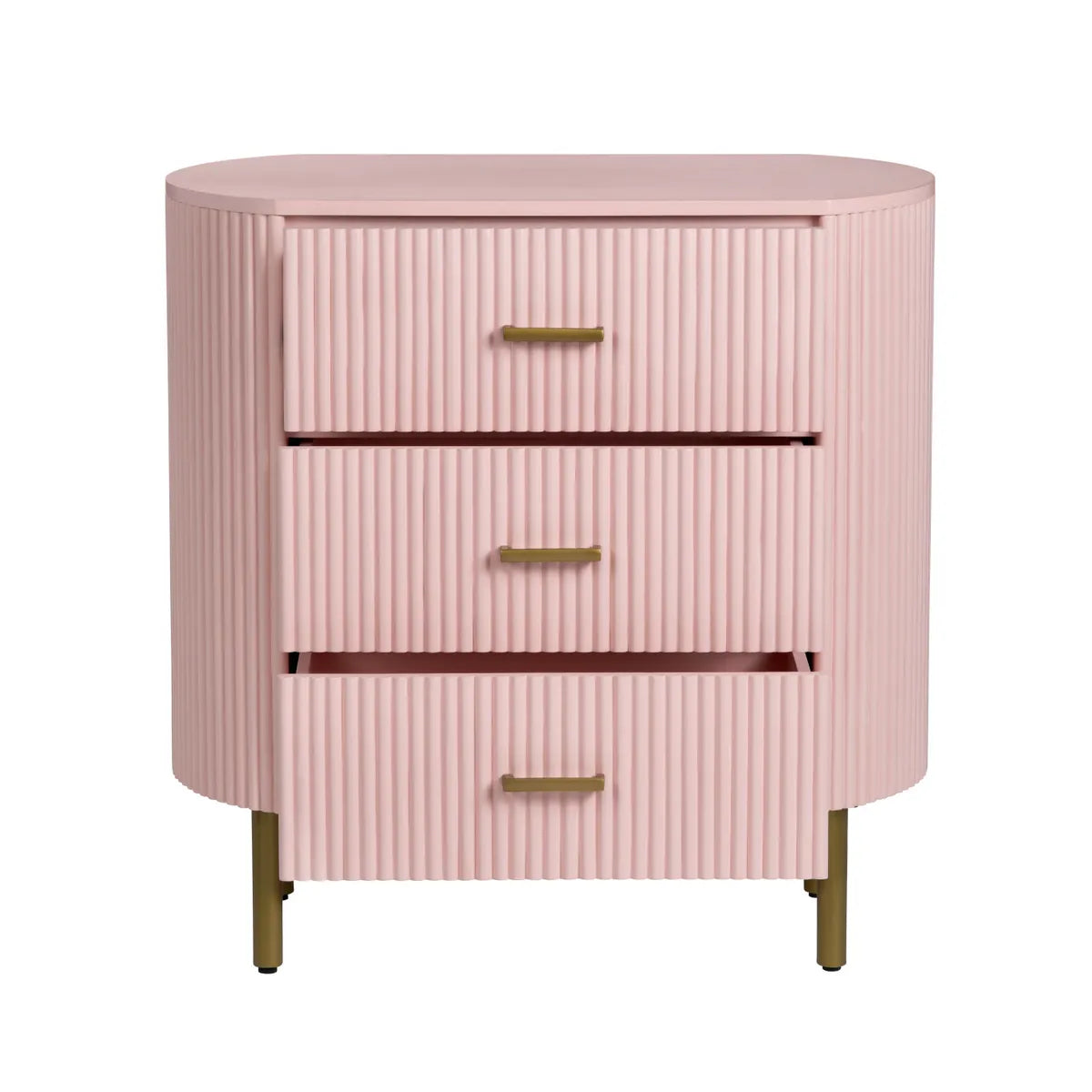 New Paltz Painted Pink Nightstands (2-Pack) Transitional, tapered legs, felt-lined top drawers
