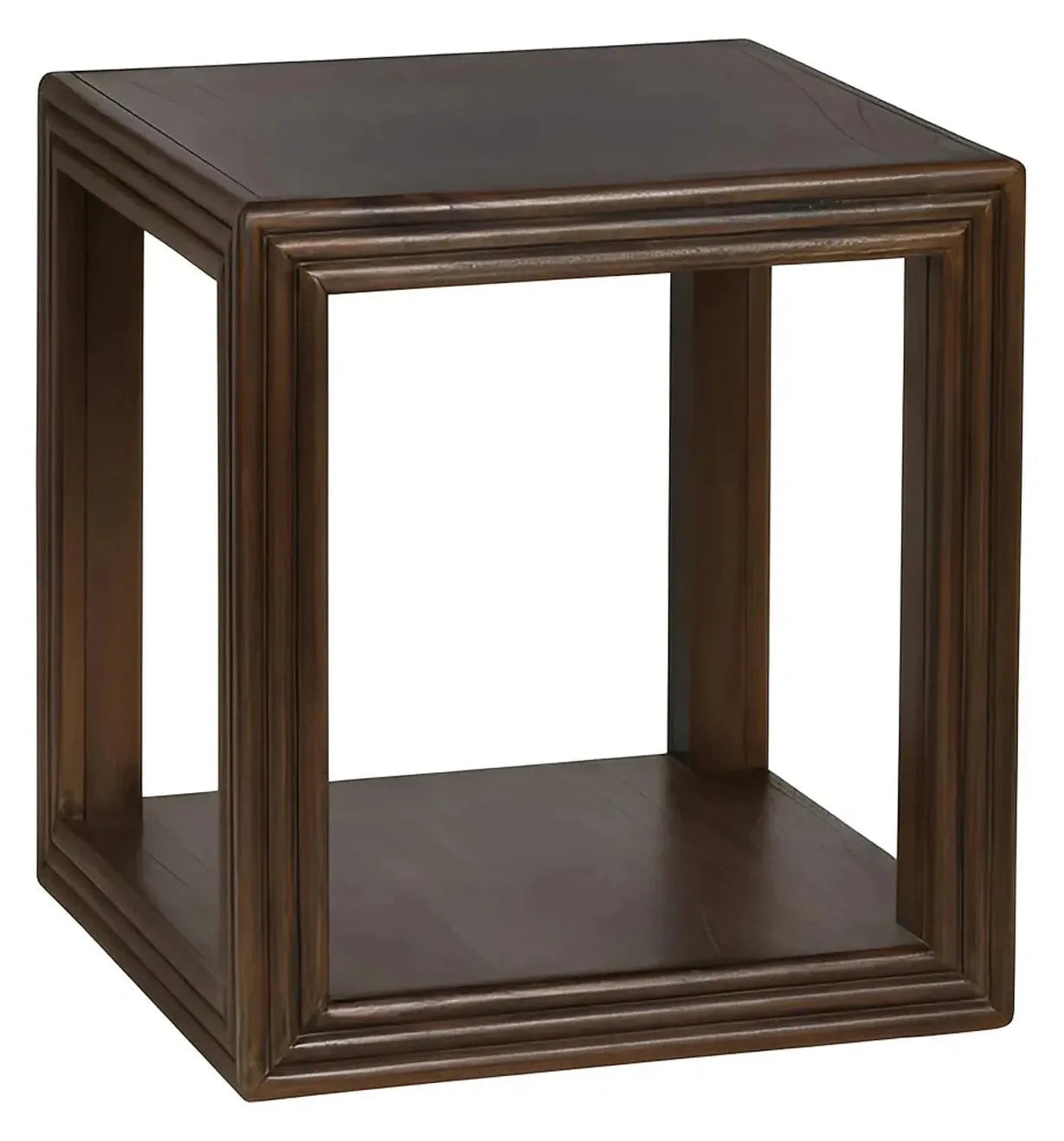 Hastings Open Cube End Table – Dark Wood Finish (Set of 2)