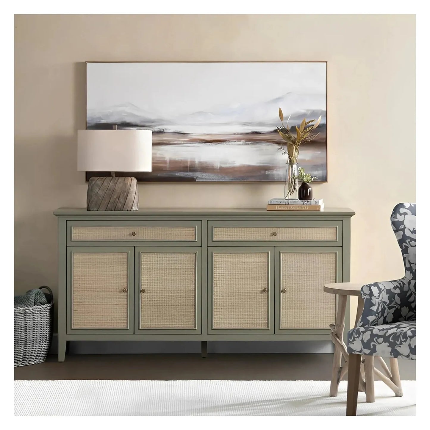 Pendleton Four-Door Sideboard - Green - Rustic