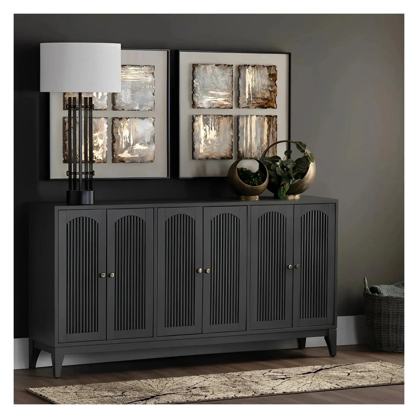 Quarrybrook Six-Door Sideboard - Green - Transitional