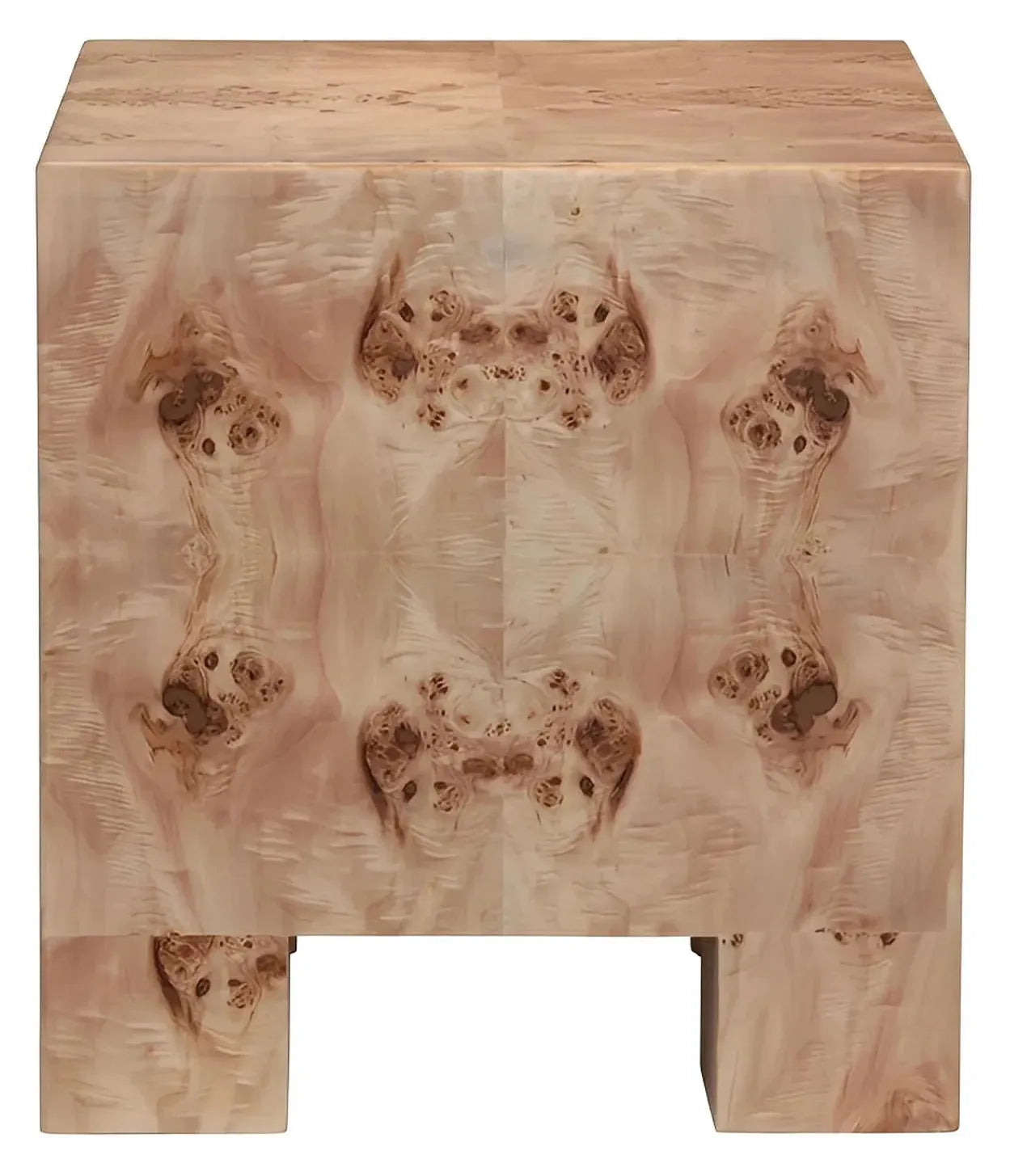 Kensington Burl Wood End Table (Set of 2) – Modern Traditional Block Form