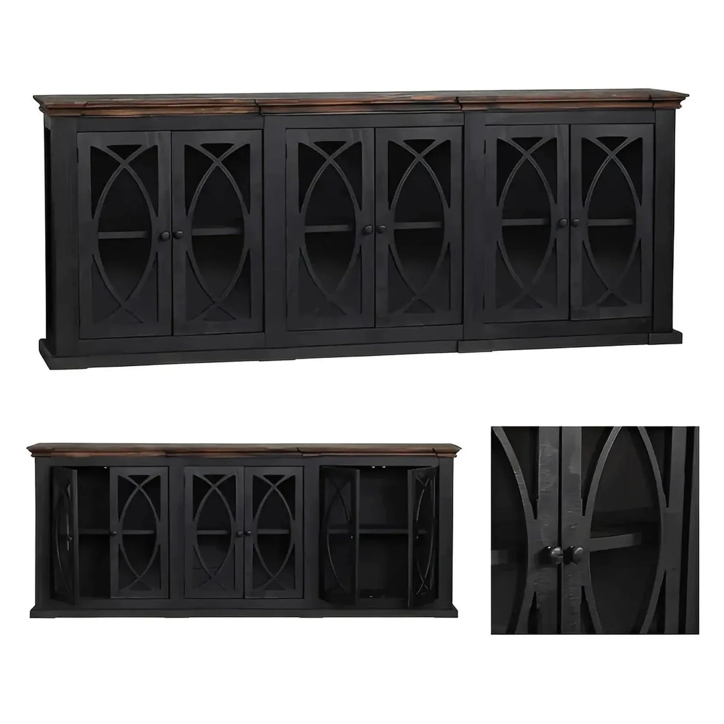 Harper Sideboard, Buffet, or Credenza | 96 x 16.5 x 38.25 (in)