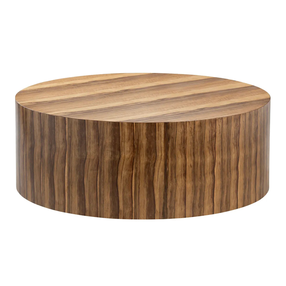 Linden Round Zebrawood Cocktail or Coffee Table