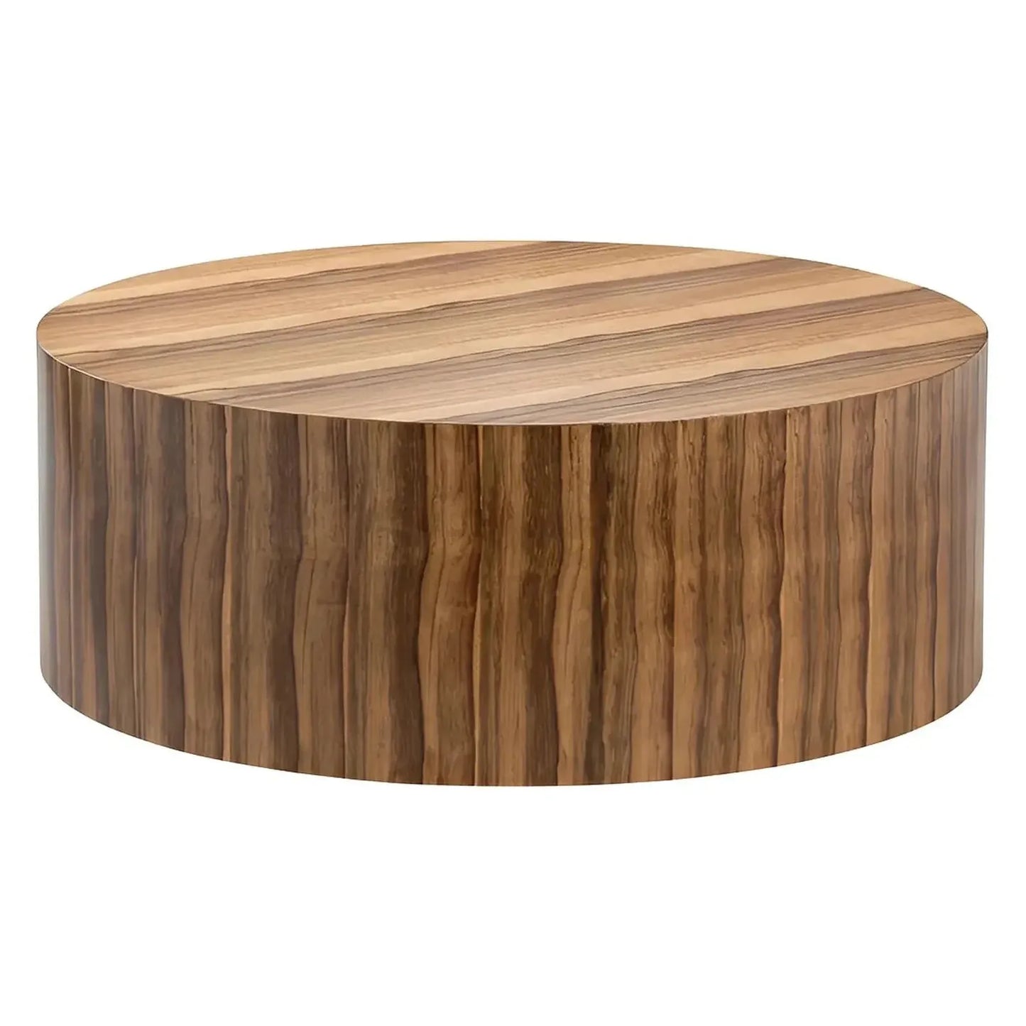 Linden Round Zebrawood Cocktail or Coffee Table