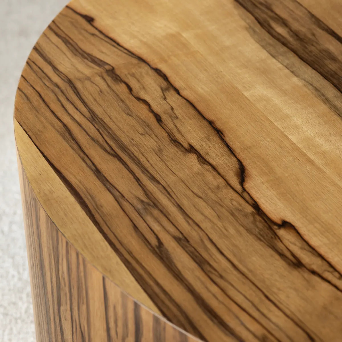 Linden Round Zebrawood Cocktail or Coffee Table