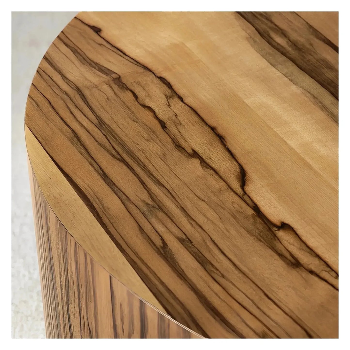 Linden Round Zebrawood Cocktail or Coffee Table
