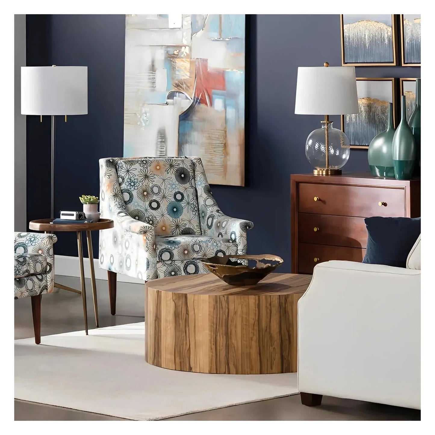 Linden Round Zebrawood Cocktail or Coffee Table