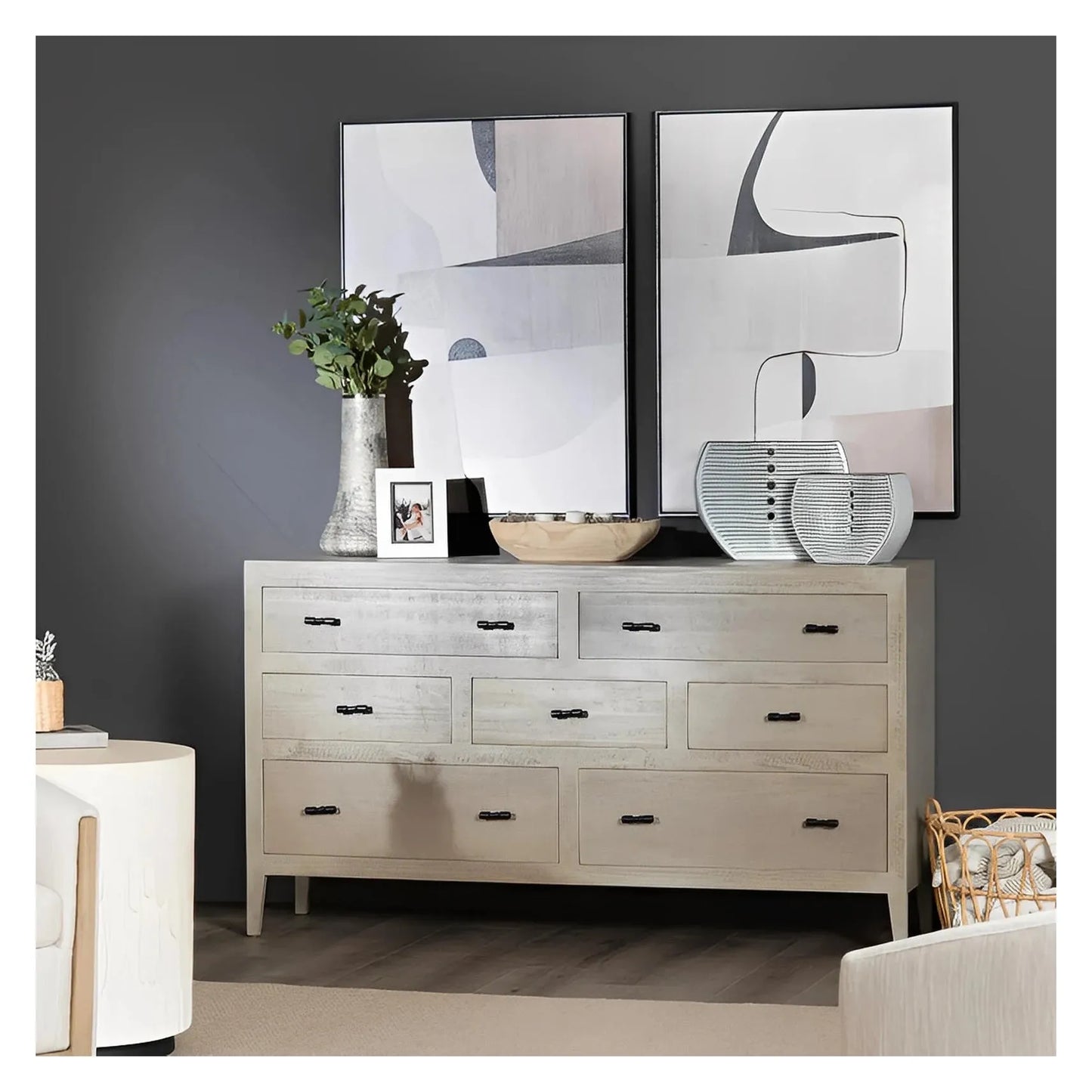 Skaneateles Painted Brown Nightstands (2-Pack), Wood, Transitional, tapered legs, solid wood craftsmanship