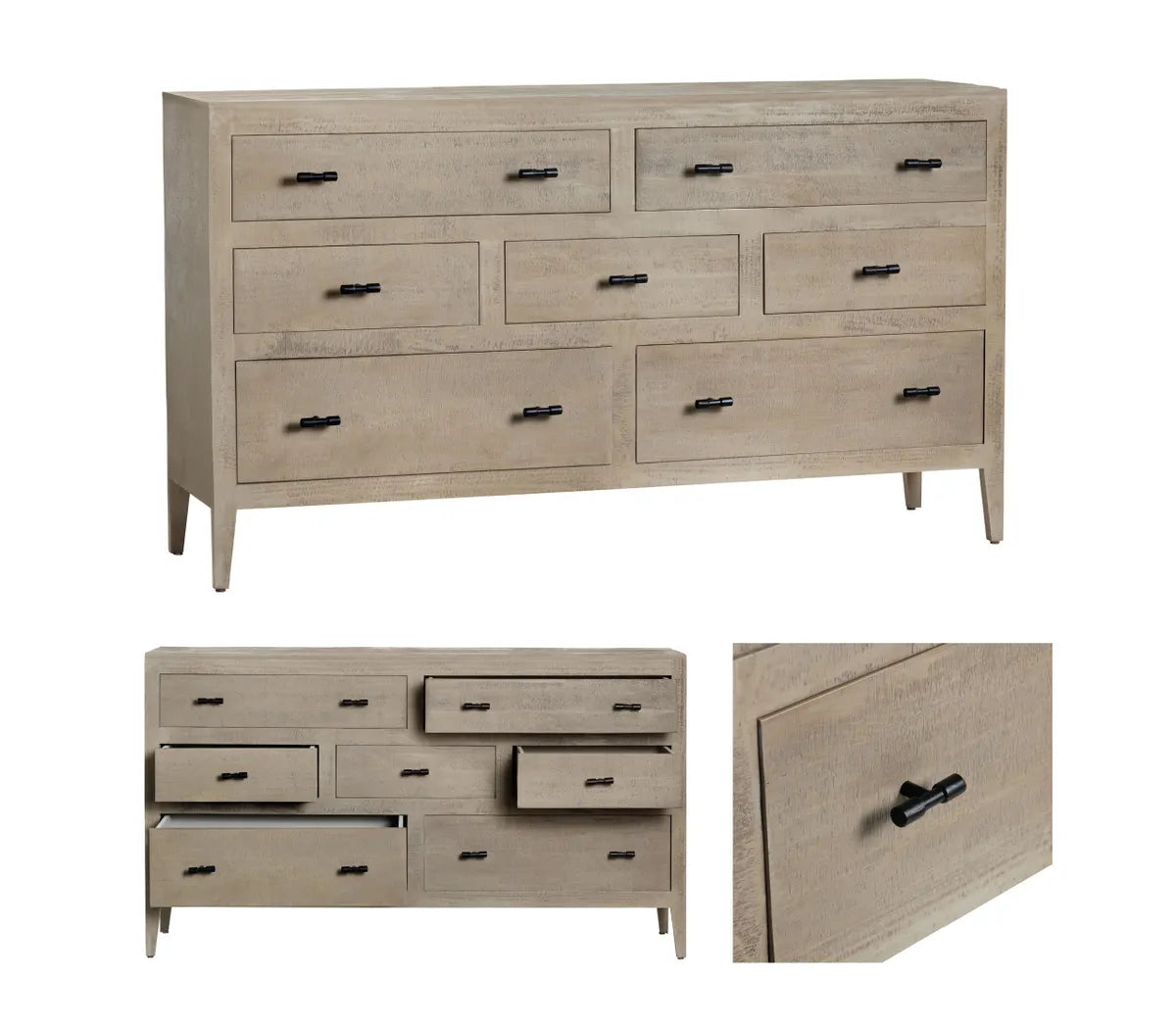Skaneateles Painted Brown Nightstands (2-Pack), Wood, Transitional, tapered legs, solid wood craftsmanship