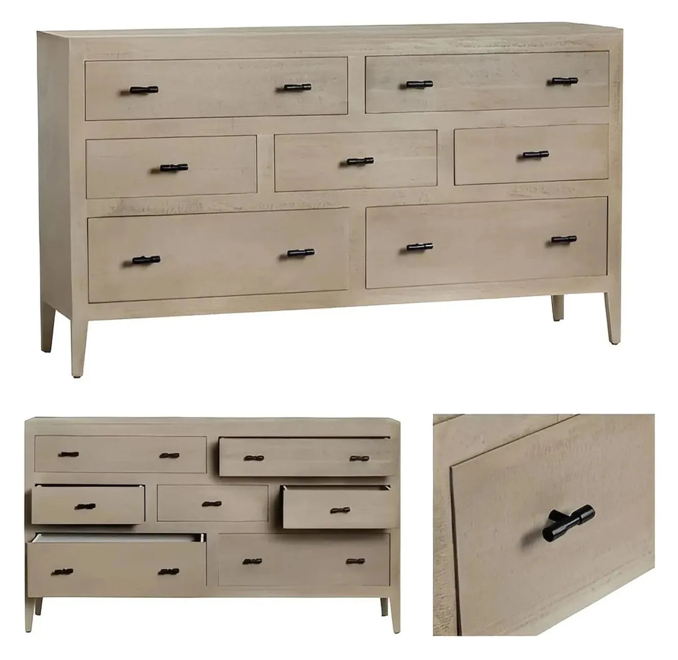 Skaneateles Painted Brown Nightstands (2-Pack), Wood, Transitional, tapered legs, solid wood craftsmanship