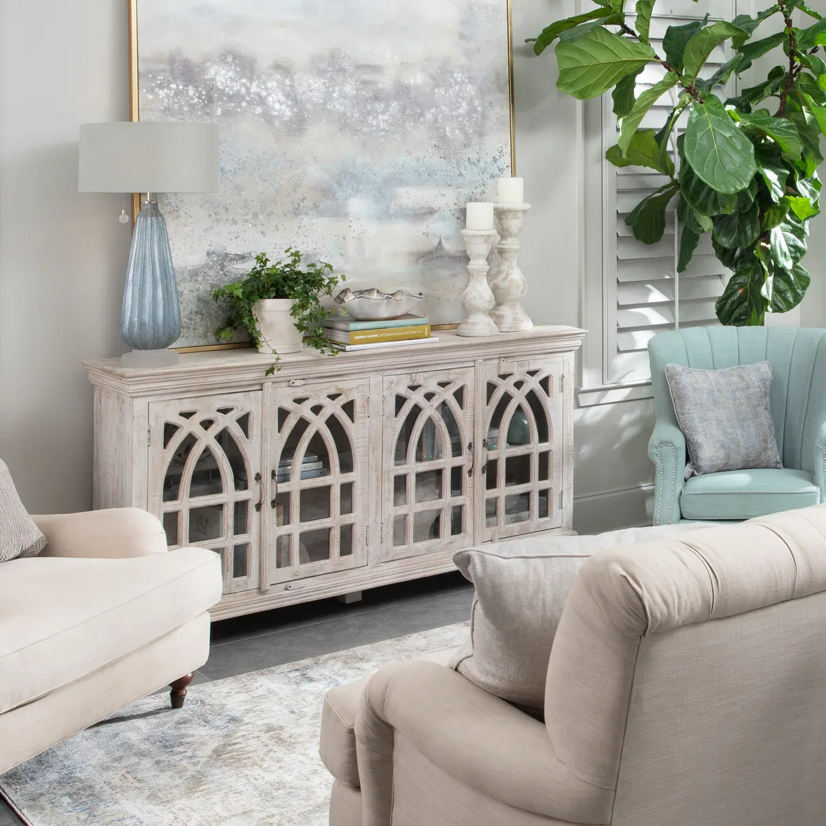 Wexford Manor Cathedral Sideboard, Buffet, or Credenza | 72 x 16 x 38 (in)