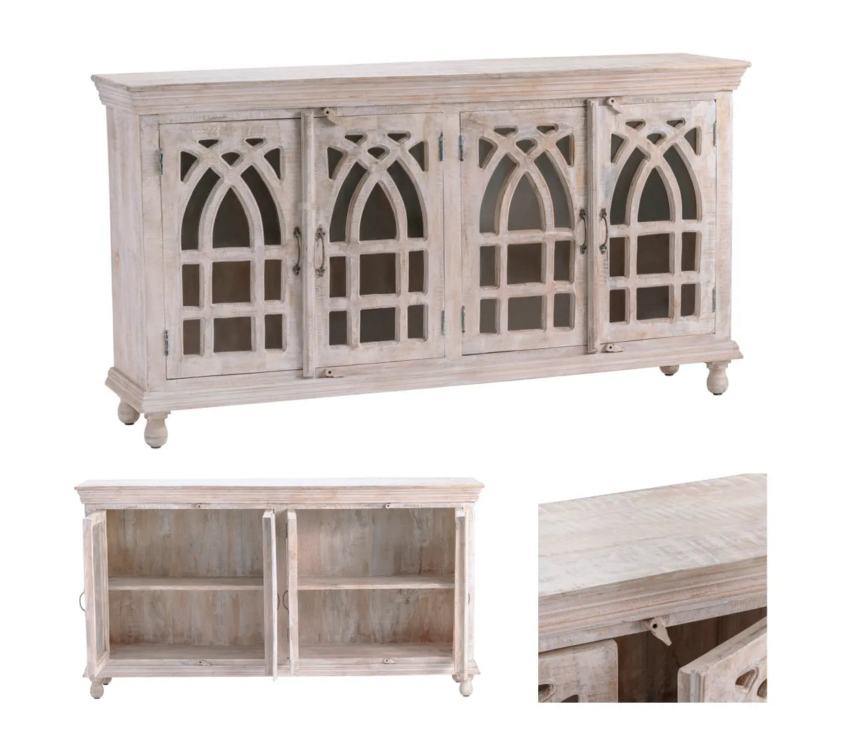 Wexford Manor Cathedral Sideboard, Buffet, or Credenza | 72 x 16 x 38 (in)